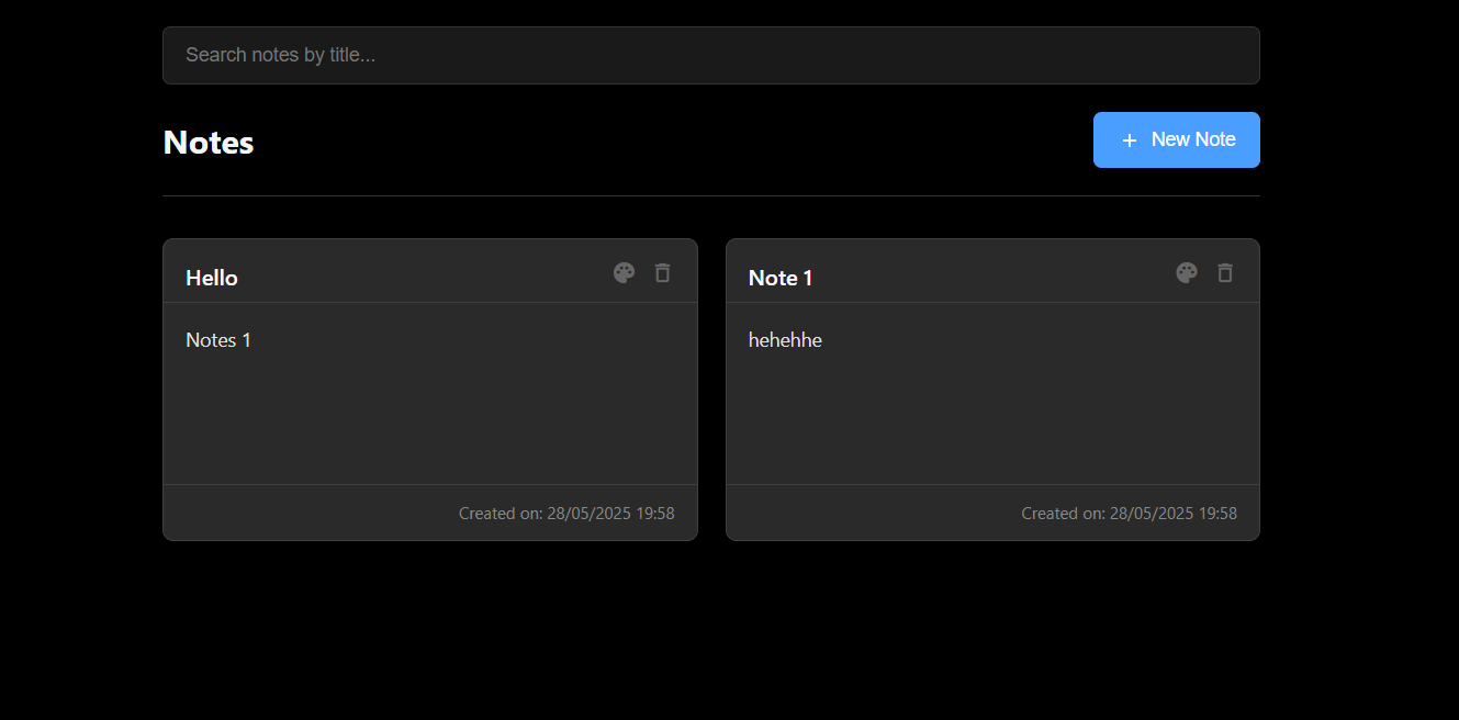 Notes Application project screenshot