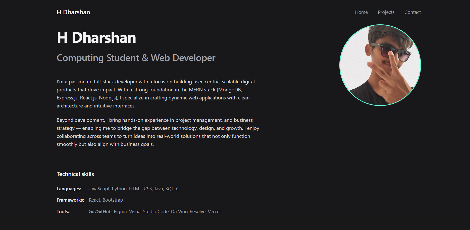 Portfolio project screenshot